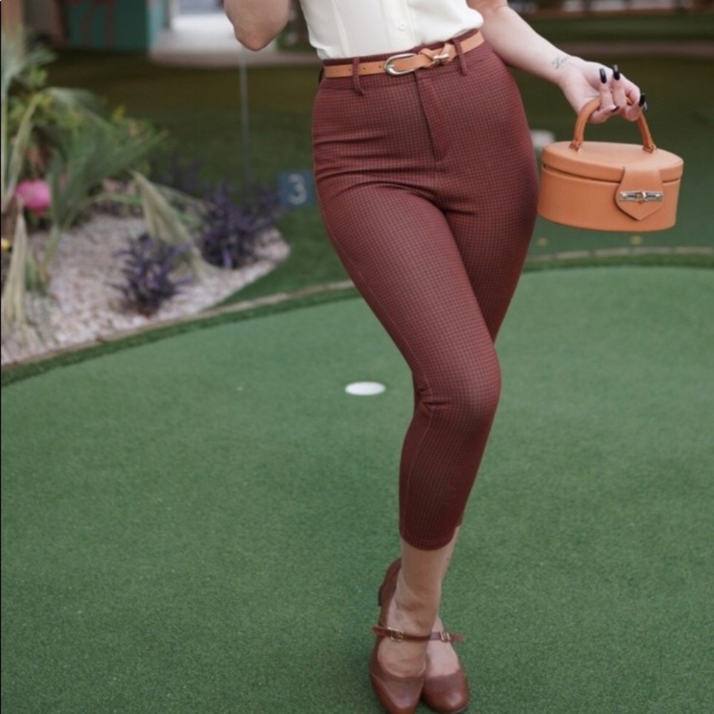 Tatyana Luisa Ginger Pinup Capri RockABilly Pants - Picture 3 of 3